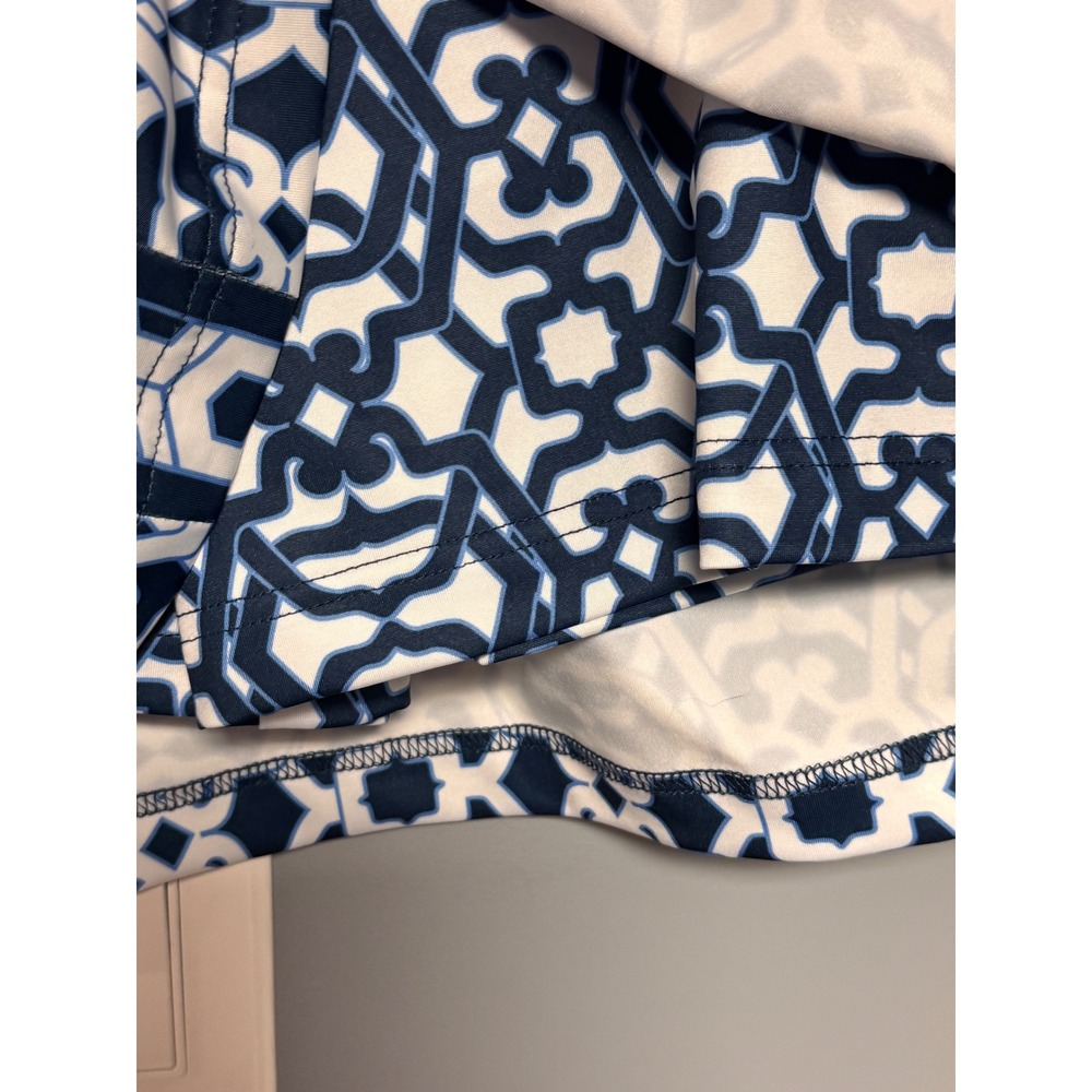 Gretchen Scott Skippy Skort Blue White Geometric Lattice Golf Tennis Skirt Small - Picture 8 of 8